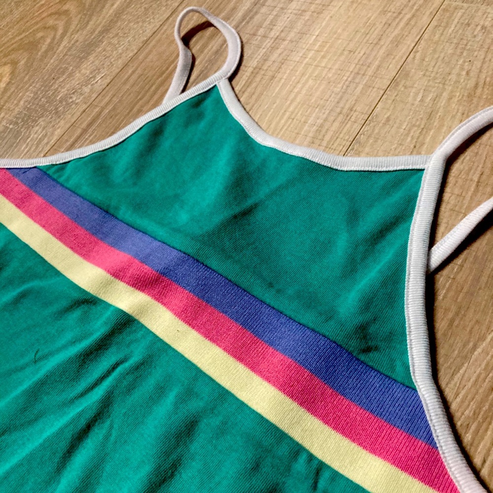 Teal Striped Bodysuit